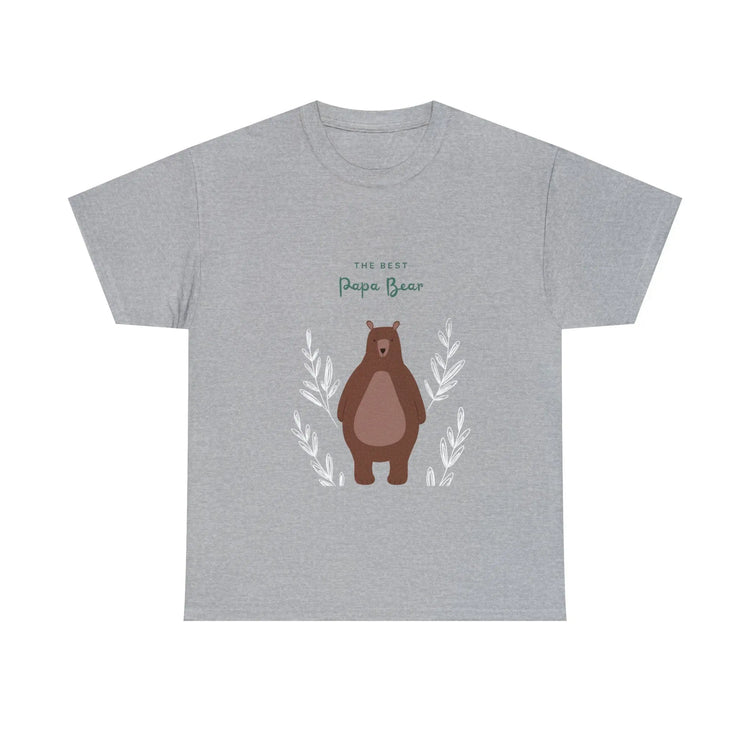 Best Papa Bear Heavy Cotton Tee, Father love casual adorable teddy bear cotton novelty work everyday meaningful Daddy day shirt