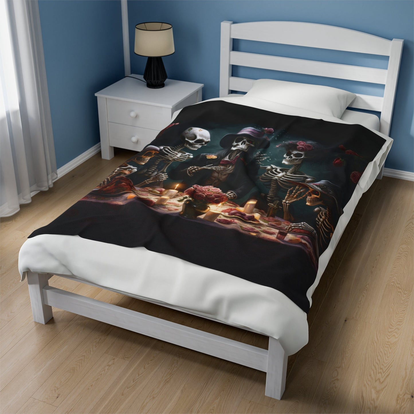 Day of the Dead velveteen blanket la ofrenda Mexican traditional dia de los muertos art design any room decor blanket