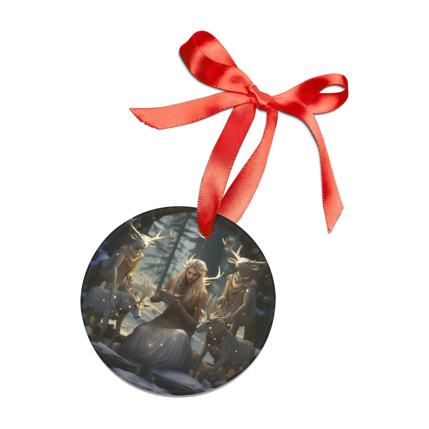 Acrylic Ornament with Ribbon, Xmas ornament, Mystical Christmas, Beautiful ornament, christmas decoration, Home decor