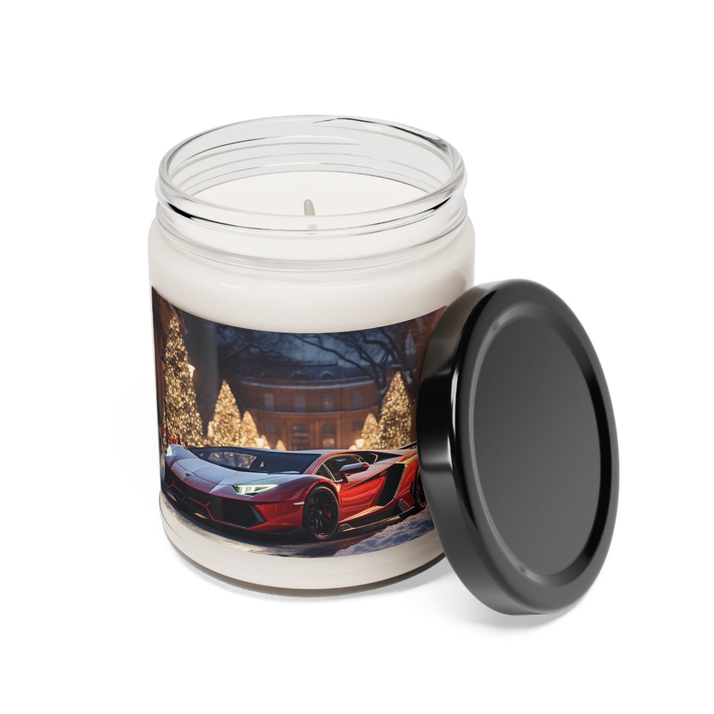 Holiday Scented Soy Candle | 9oz Holiday Red Lamborghini | Luxury Aromatherapy Candle | Perfect Gift for Christmas & New Year