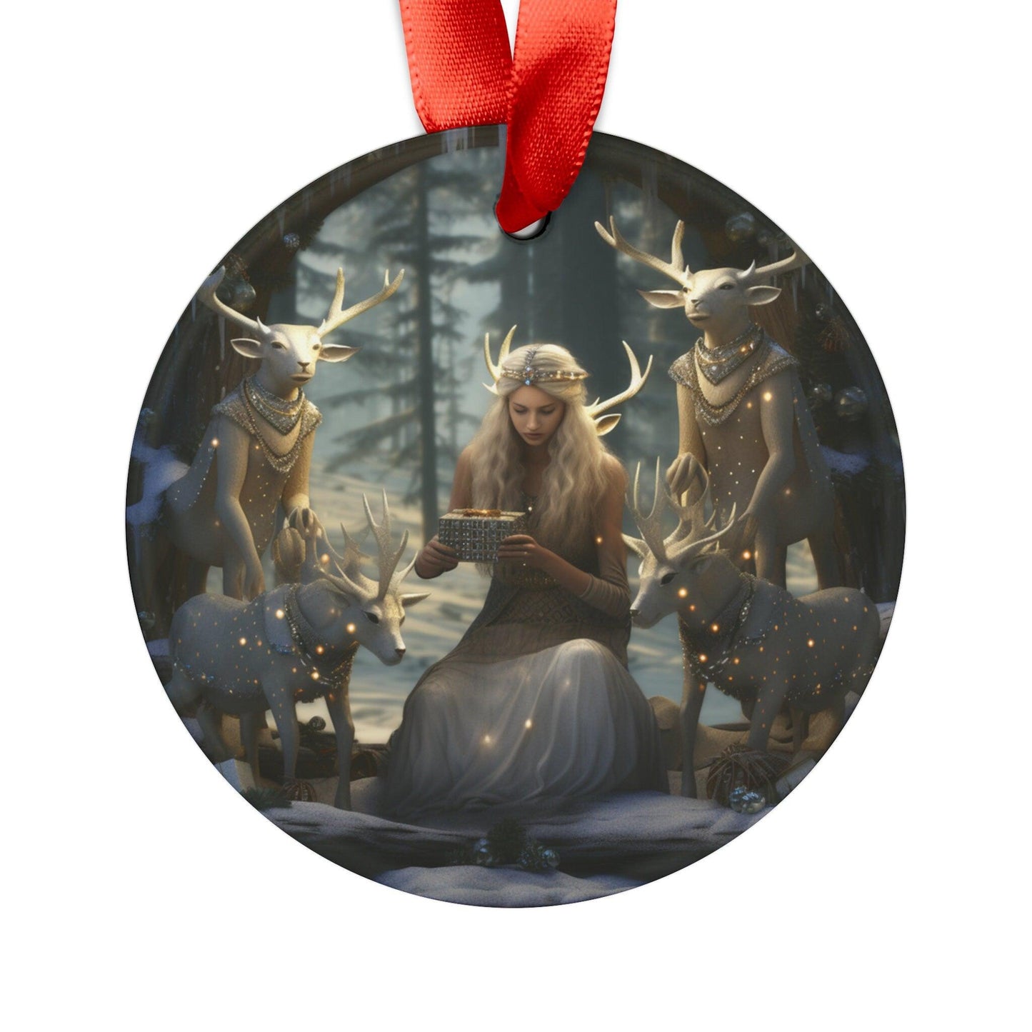 Acrylic Ornament with Ribbon, Xmas ornament, Mystical Christmas, Beautiful ornament, christmas decoration, Home decor