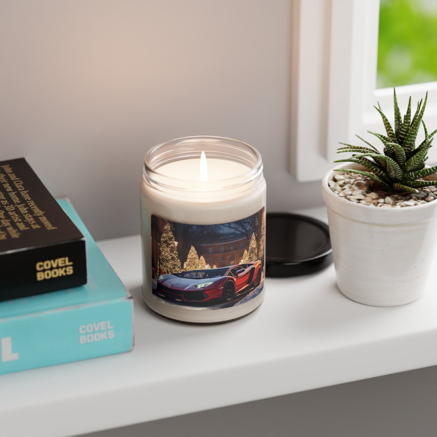 Holiday Scented Soy Candle | 9oz Holiday Red Lamborghini | Luxury Aromatherapy Candle | Perfect Gift for Christmas & New Year