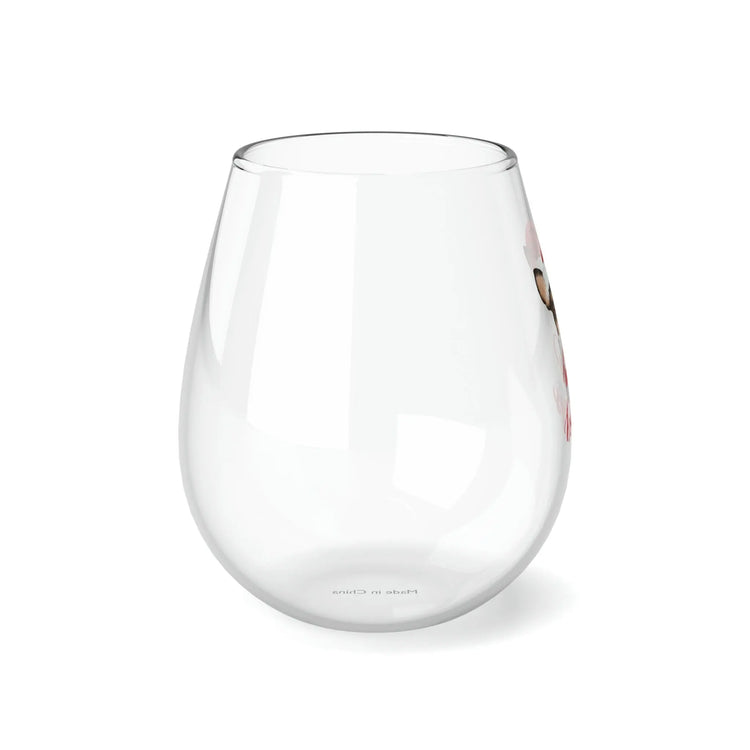 Stemless Wine Glass, 11.75oz, pet chihuahua design, party Wine glass, Novelty wine glass, Xmas glassware, Holiday gift, Female gift The Aurora Touch