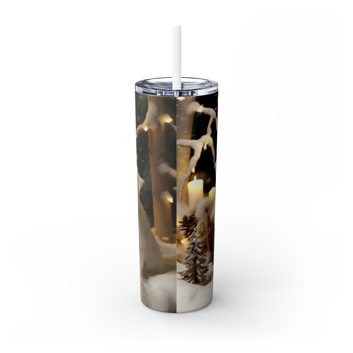 Holiday Tumbler with Straw, 20 oz, maltese puppy,Designer tumbler, xmas gift, novelty gift, teachers gift, office gift, personalized gift