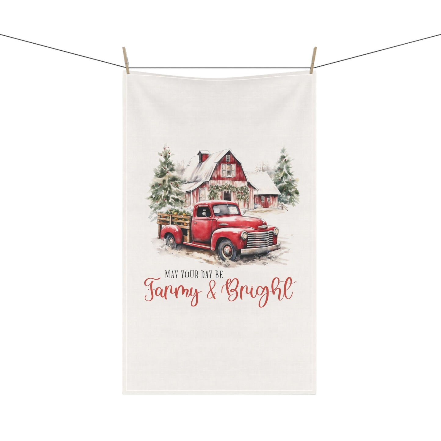 Christmas Holiday Tea Towel, Cotton Hand Towel, Kitchen Decor, Xmas Novelty Items, Holiday Gifts, Farmhouse Towel