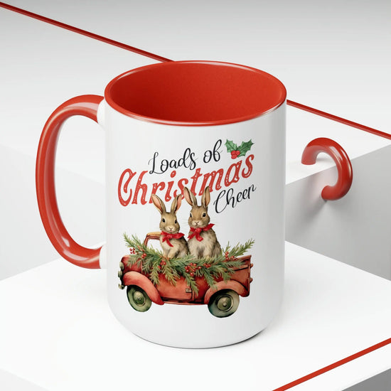 Two-Tone Coffee Mugs 15oz | Holiday & Office Mugs | Perfect Xmas Gifts | Novelty Farmhouse Kitchen Mugs | Country Holiday Coffee Cup The Aurora Touch