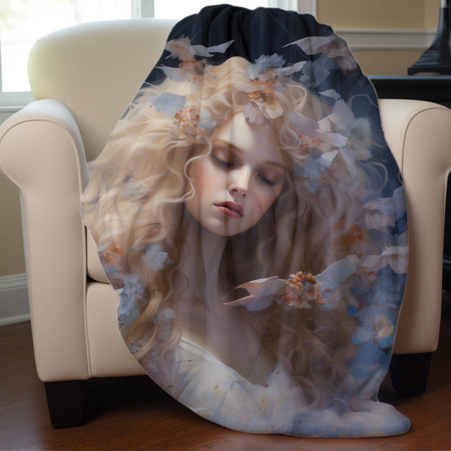 Manta de terciopelo angelical, diseño moderno, suave, ideal para sala de estar y regalo para adolescentes.