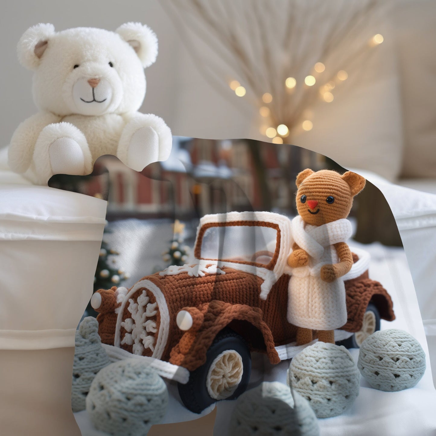 Cozy Velveteen Plush Crochet Blanket - Perfect Child's Blanket & Holiday Couch Throw