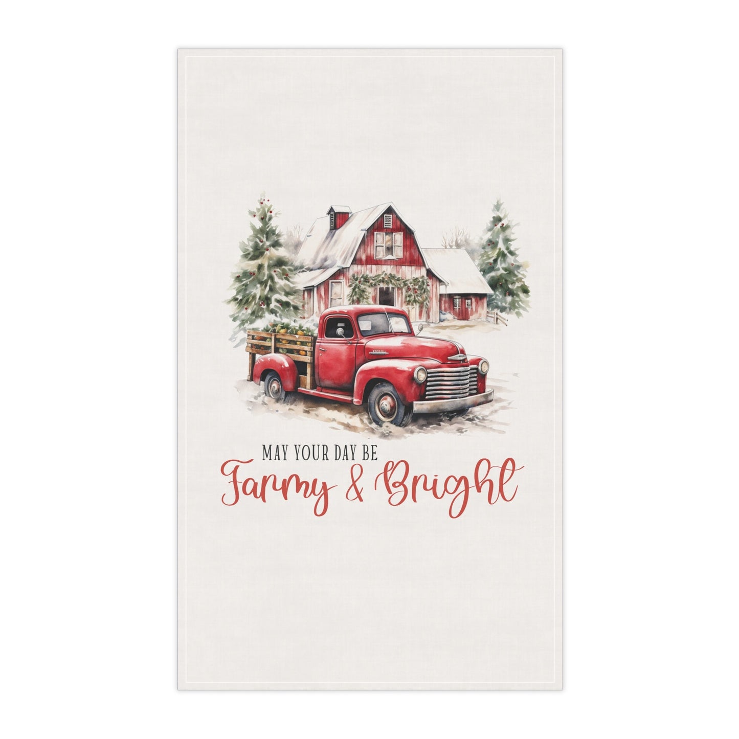 Christmas Holiday Tea Towel, Cotton Hand Towel, Kitchen Decor, Xmas Novelty Items, Holiday Gifts, Farmhouse Towel