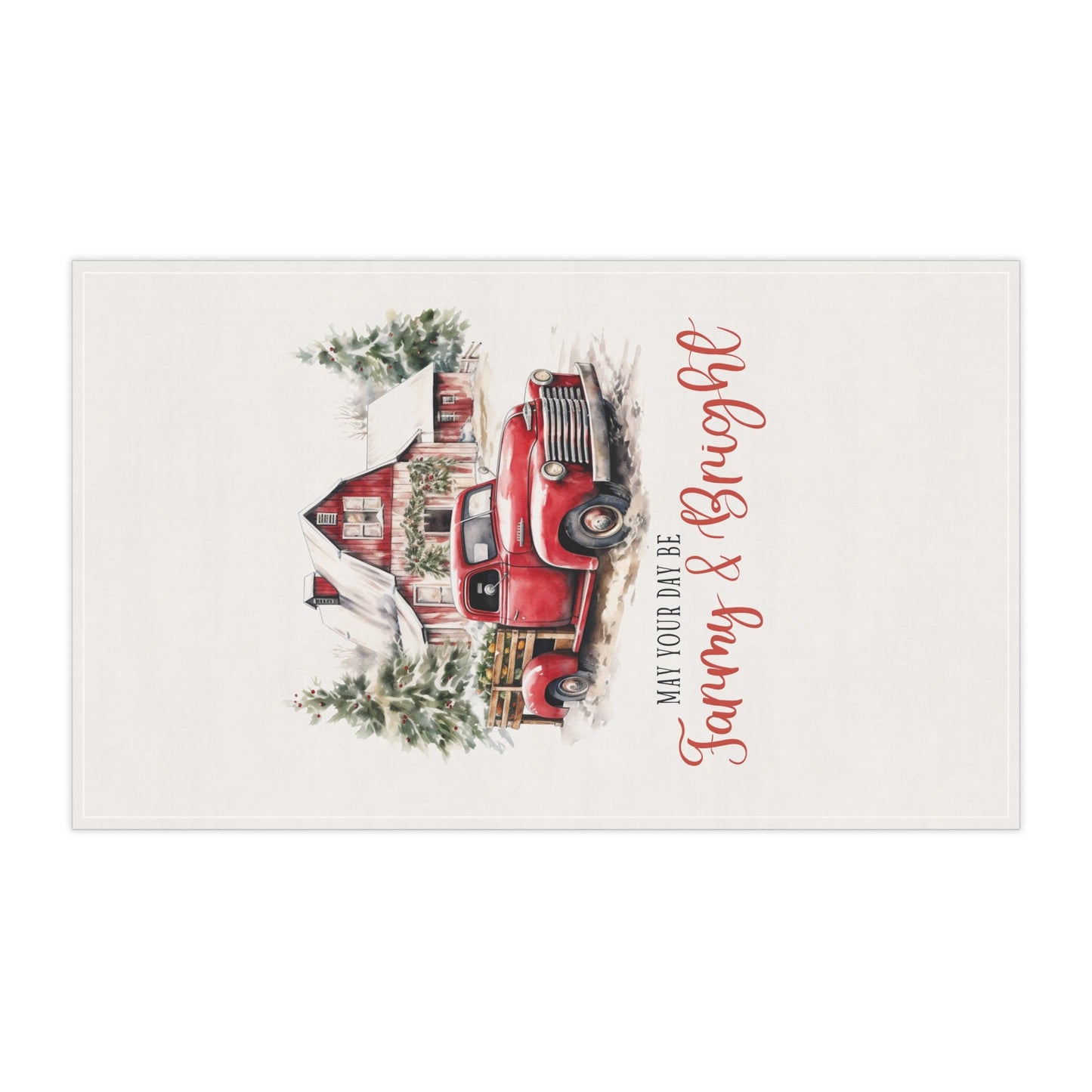 Christmas Holiday Tea Towel, Cotton Hand Towel, Kitchen Decor, Xmas Novelty Items, Holiday Gifts, Farmhouse Towel
