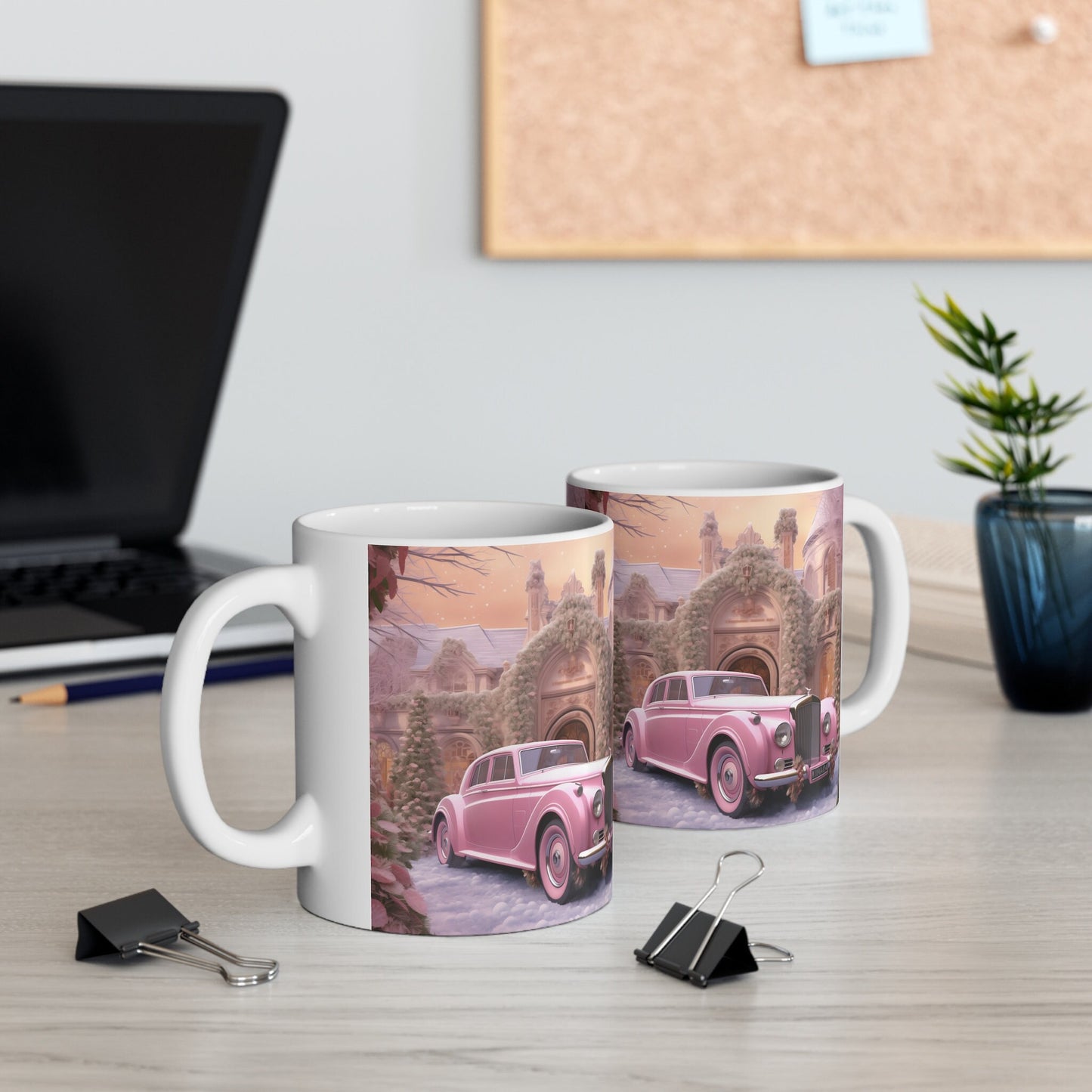 Ceramic Mug 11oz, Classic pink luxury luscious theme kitchen dress up decor cup great gift for executive poweful inspirational boss