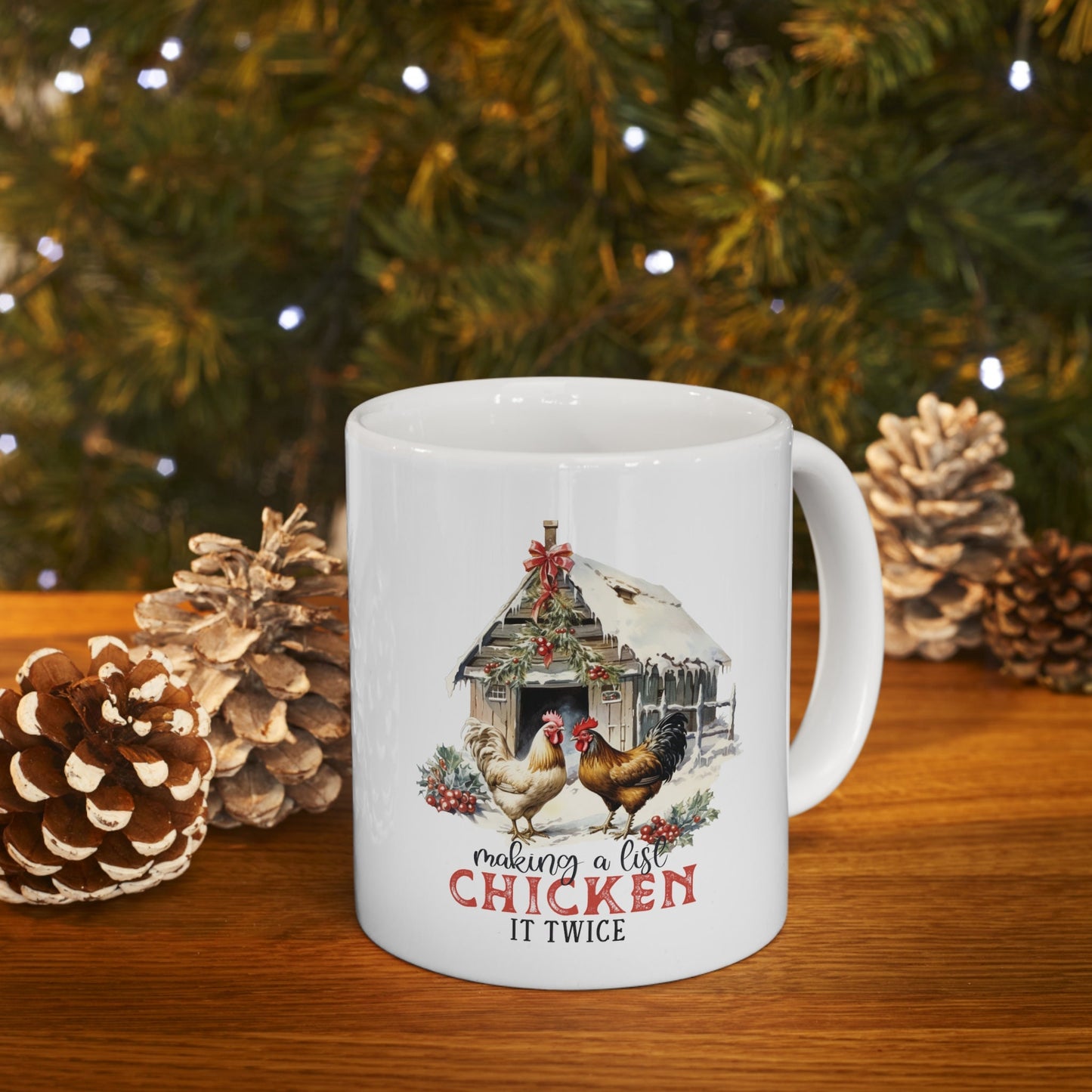 Country fixin holiday funny sarcastic ceramic hot tea cofee Xmas spirit festive fun family gift mug