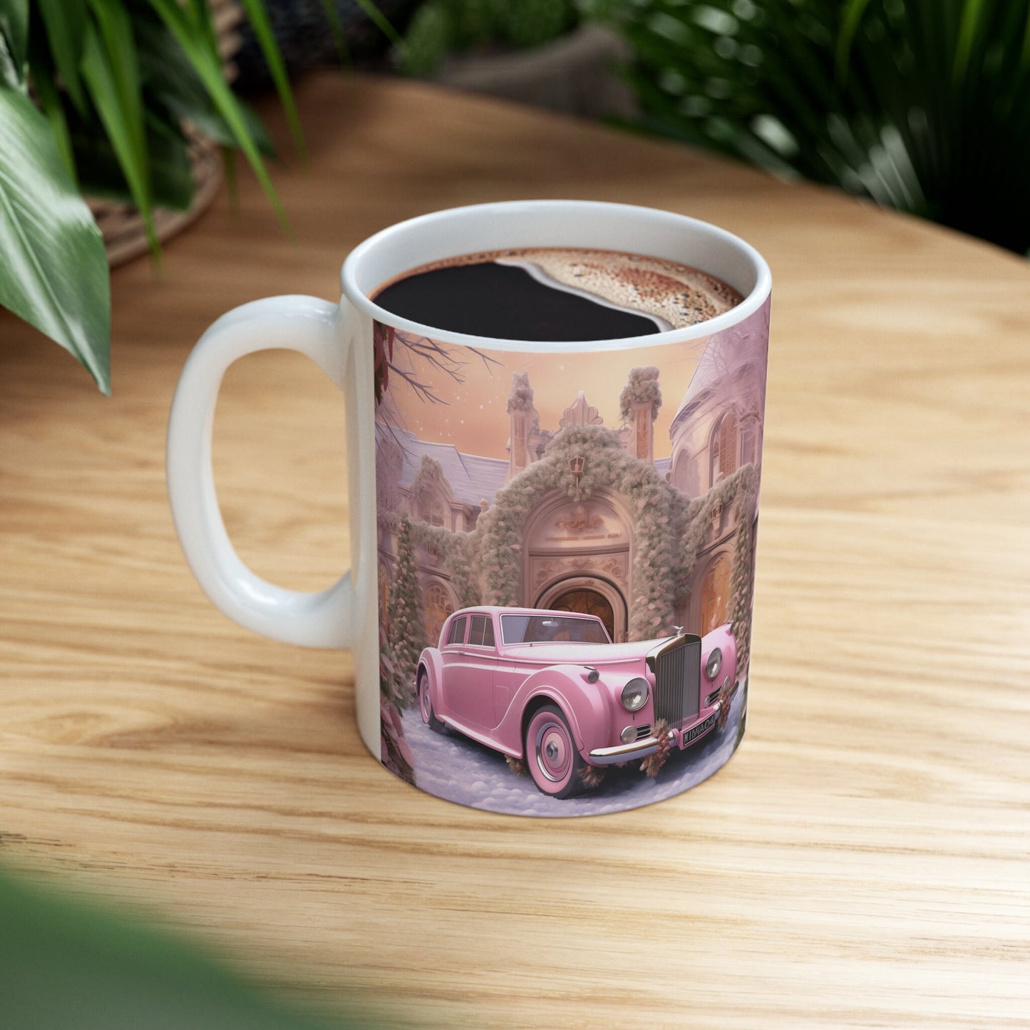Ceramic Mug 11oz, Classic pink luxury luscious theme kitchen dress up decor cup great gift for executive poweful inspirational boss