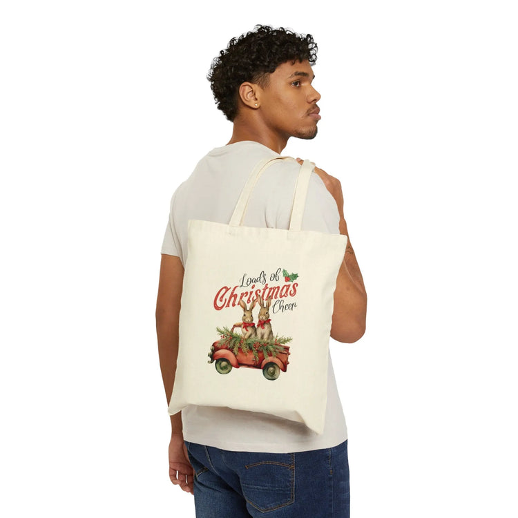 Cotton Canvas Tote Bag, Holiday Bag, Holiday Gift Bag, Everday Tote, Designer Tote, Animal Print Designs, Country Xmas, Farmhouse Decore The Aurora Touch