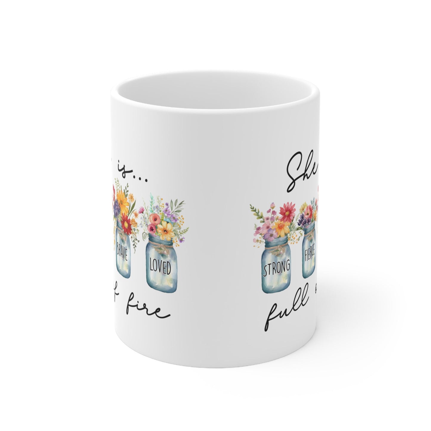Ceramic Mug 11oz, Everyday inspirational empowerment positive fierce women strong leader beverage coffee cup