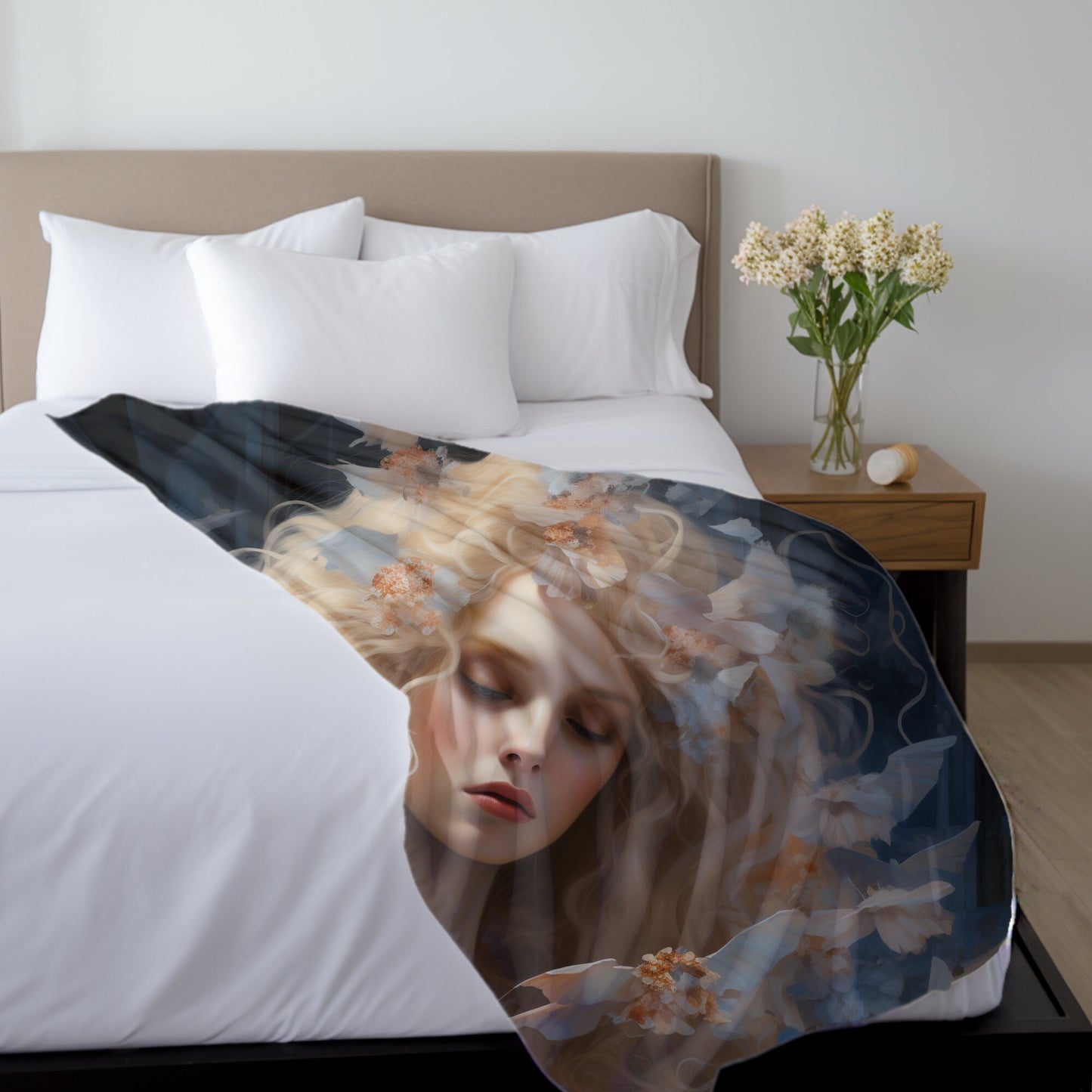 Manta de terciopelo angelical, diseño moderno, suave, ideal para sala de estar y regalo para adolescentes.