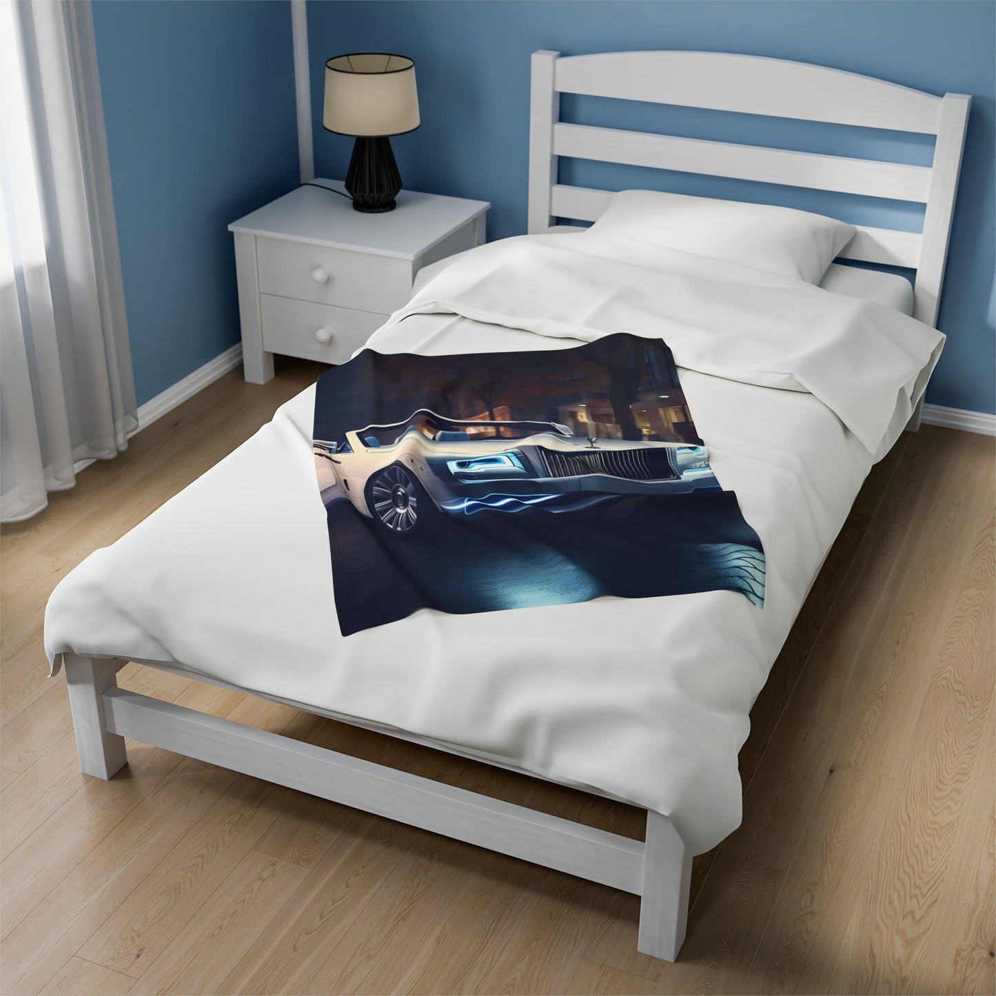 Velveteen Plush Blanket, Rolls-Royce warm cozy fancy modern entrepreneur luxury designer soft fleece throw style decor blanket
