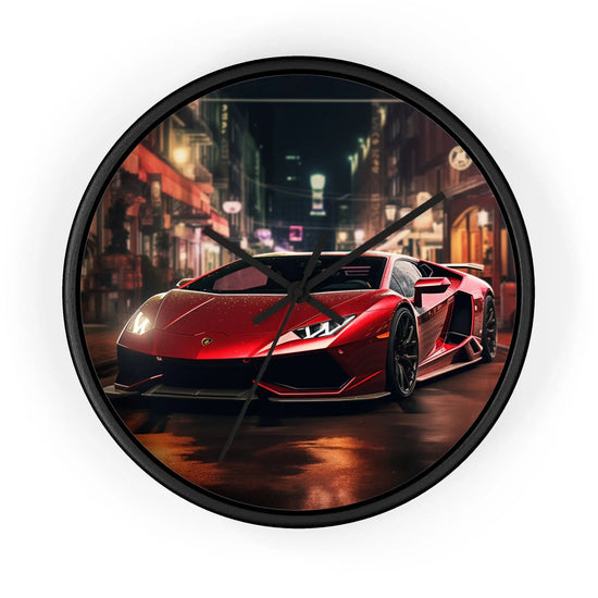 Wall Clock, Red Hot Lamborghini bachelor student dorm office home fancy exotic luxury car wall art The Aurora Touch