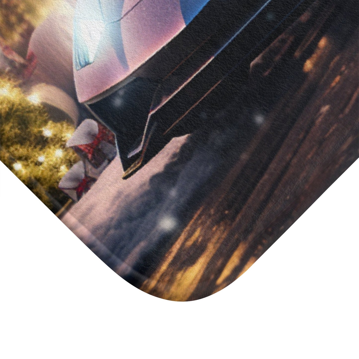 Lamborghini Holiday Scene Bath Mat - Luxury Car Decor, Festive Bathroom Rug, Customizable Gift