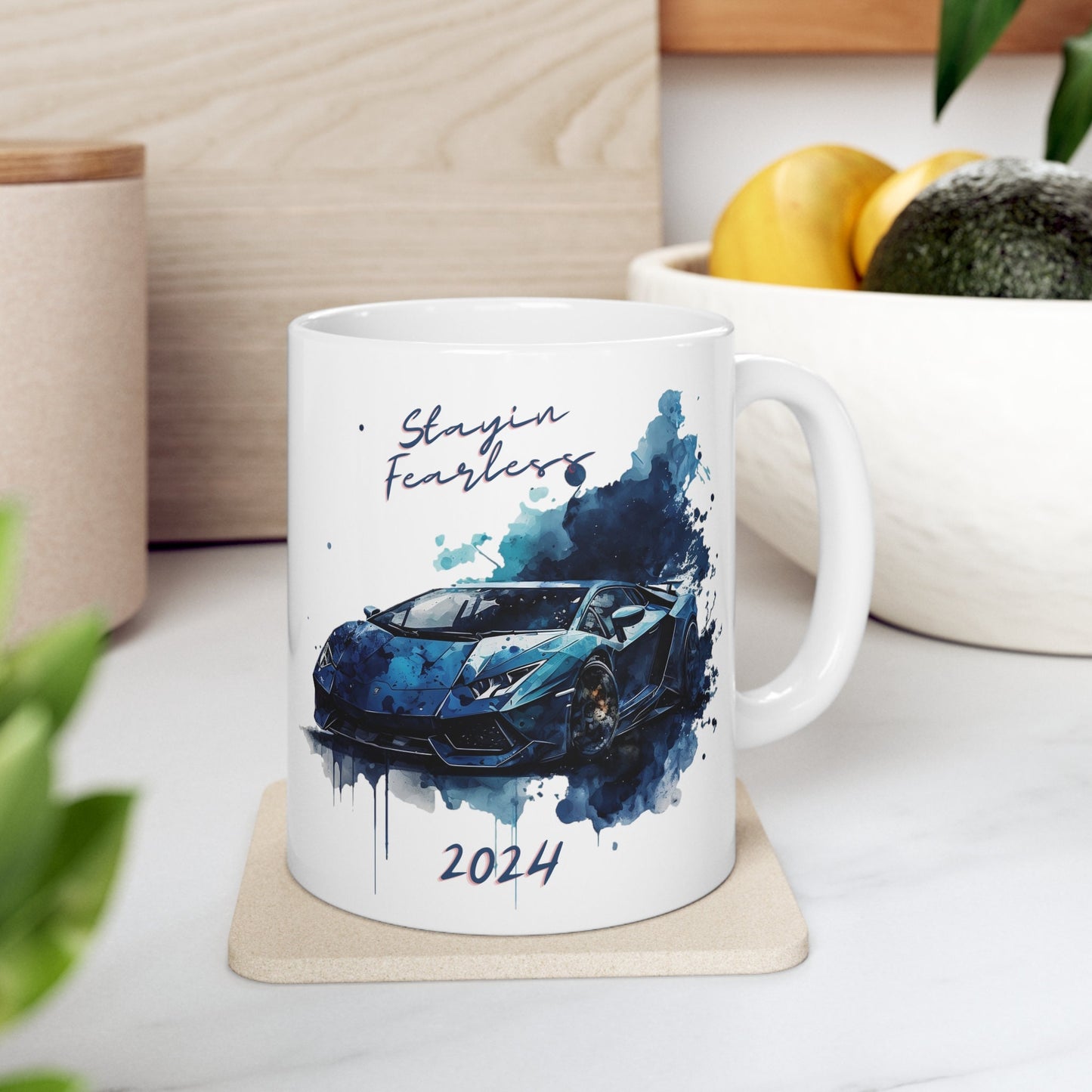Ceramic Mug 11oz, Uplifting Coffee Mug, 2024 Inspirational items, New Year Coffe Mug, Gift for Son, Male Bday Gift, Lamborghini Design