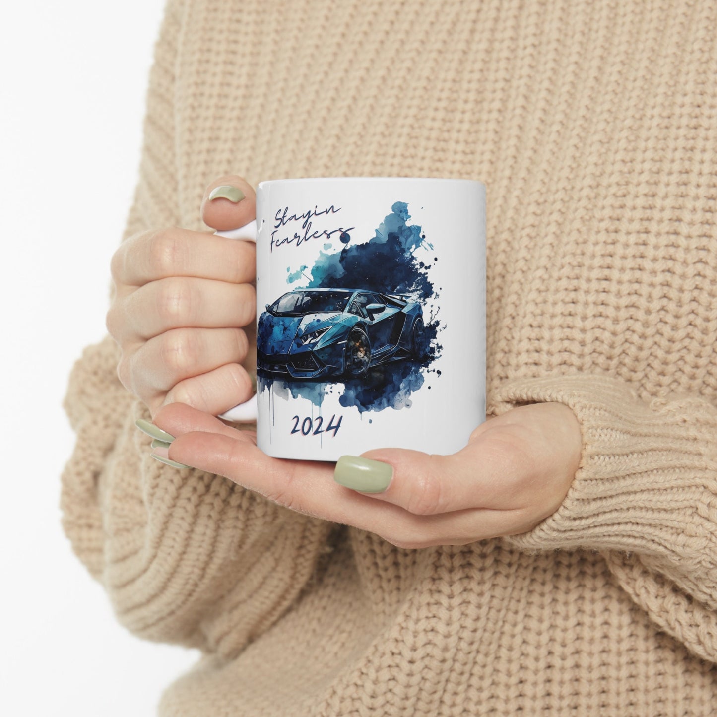 Ceramic Mug 11oz, Uplifting Coffee Mug, 2024 Inspirational items, New Year Coffe Mug, Gift for Son, Male Bday Gift, Lamborghini Design