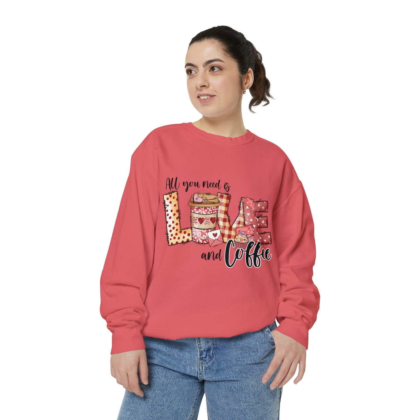 Unisex Garment-Dyed Sweatshirt, Valentines Day sweater, Valentine Lovers gift, Novelty Shirt, Girlfriend Valentine Gift, Warm cozy Sweater