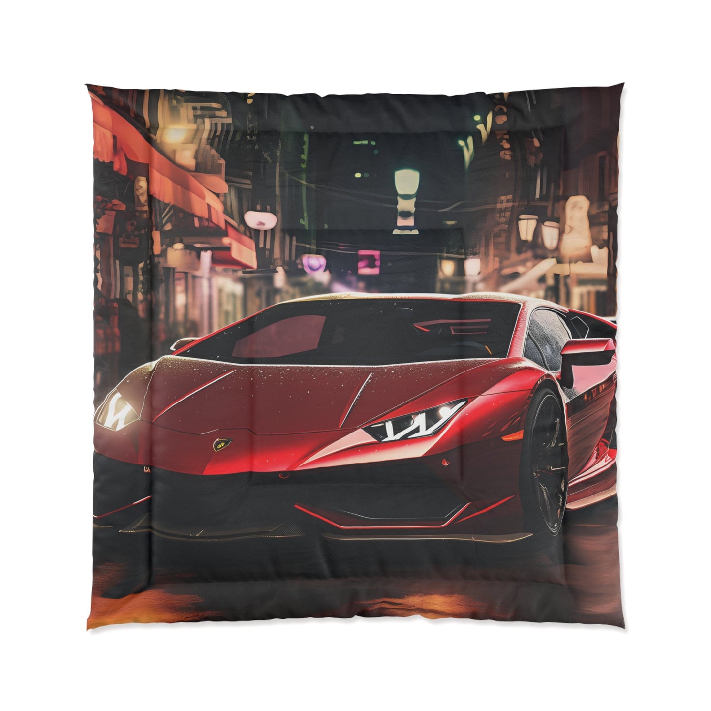 Comforter, Red Lamborghini, Designer Comforter, Male Bedroom Decor, Cozy Warm Comforter, Bed Comforter, Stylish Blanket