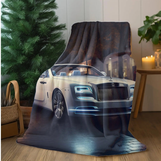 Velveteen Plush Blanket, Rolls-Royce warm cozy fancy modern entrepreneur luxury designer soft fleece throw style decor blanket The Aurora Touch