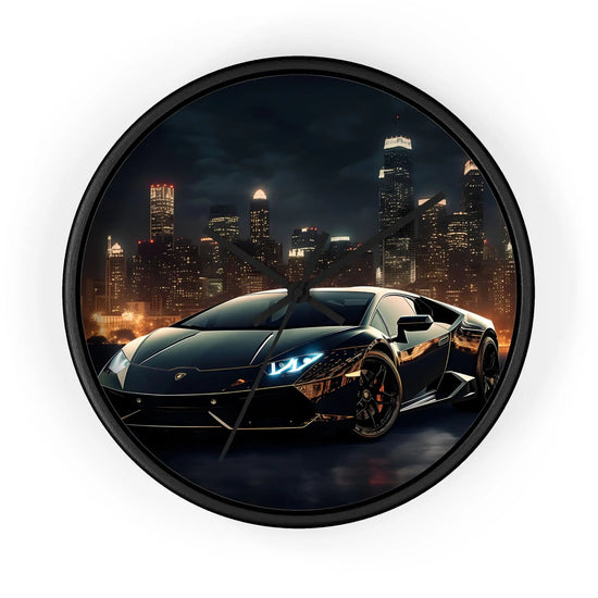 Wall Clock, Black Lamborghini exotic fancy sexy entrepreneur bachelor home wall room decor gift The Aurora Touch
