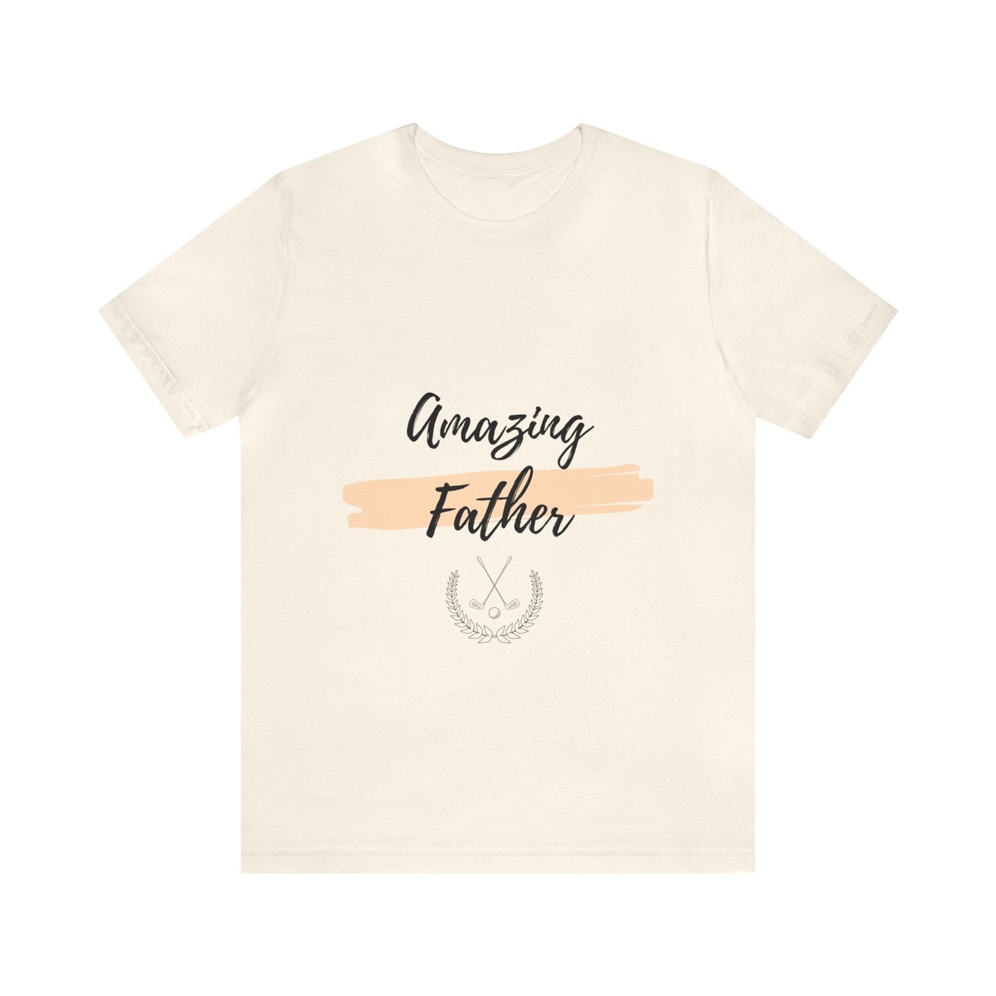 Amazing Father Jersey Short Sleeve Tee, Casual Minimilist Golf Theme Print Everyday Wear