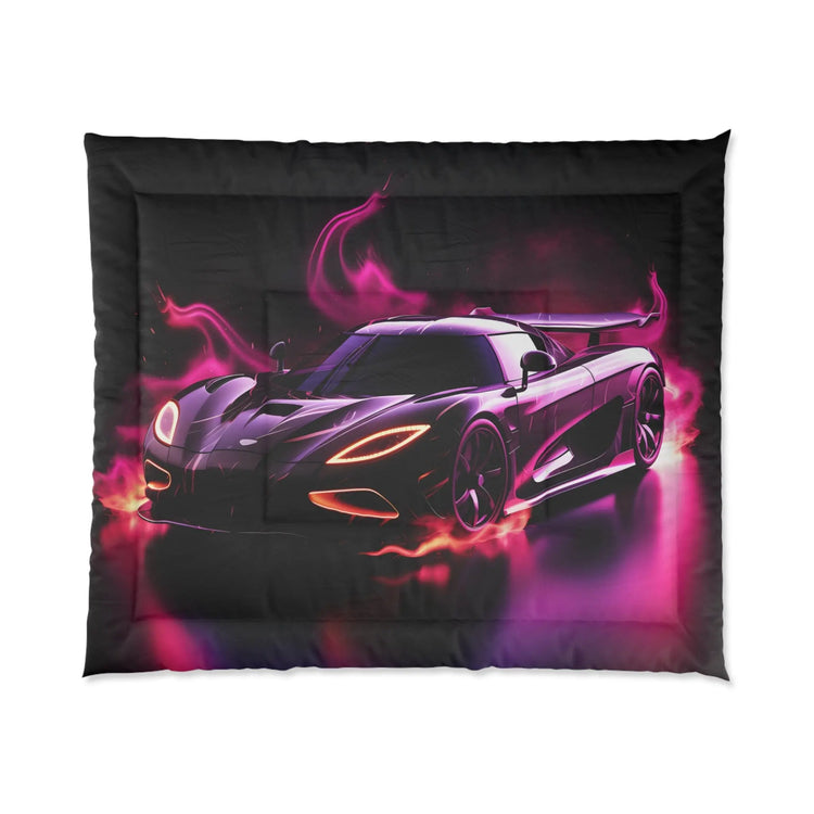 Comforter - Hot Rod Exotic Race Car AI Artwork Designer Quilt, Boy Room Decor Gift, Cozy Warm Modern Day Bedspread, Teen Bedroom Decor, The Aurora Touch
