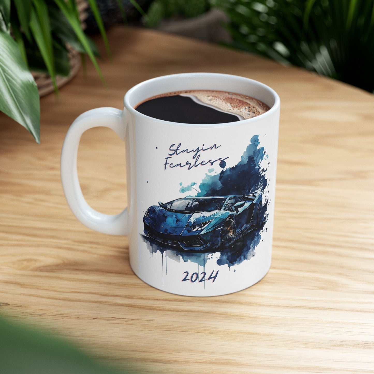 Ceramic Mug 11oz, Uplifting Coffee Mug, 2024 Inspirational items, New Year Coffe Mug, Gift for Son, Male Bday Gift, Lamborghini Design