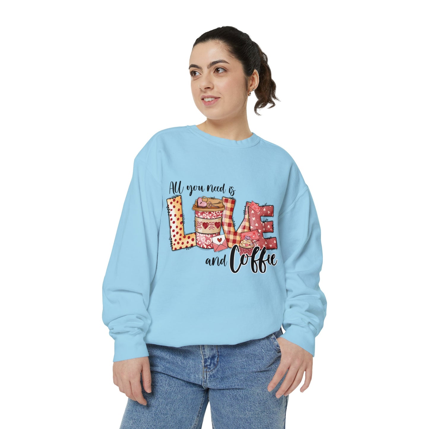 Unisex Garment-Dyed Sweatshirt, Valentines Day sweater, Valentine Lovers gift, Novelty Shirt, Girlfriend Valentine Gift, Warm cozy Sweater