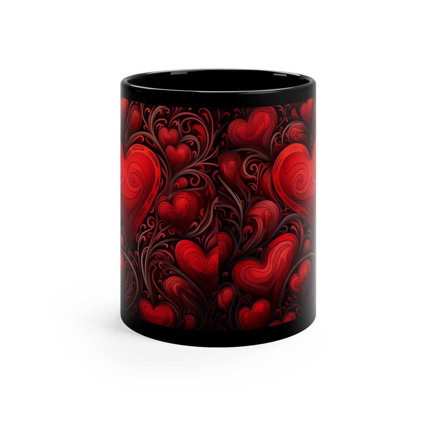 11oz Black Mug, Hot Valentines Mug, Love coffee Mug, Wife Valentines gift, Designed tea mug, Hot water Mug, gift for Lover