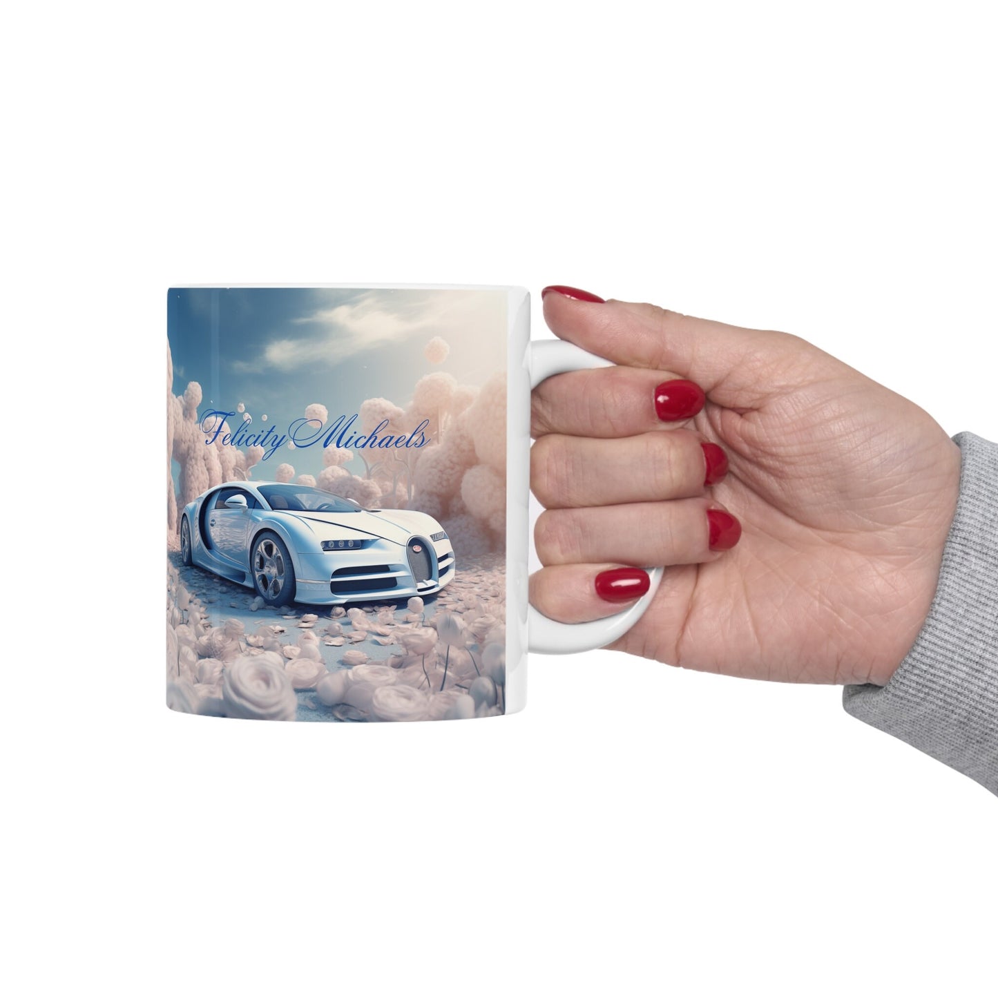 Ceramic Mug 11oz, Personalized Fancy Mug, Stylish Bugatti Design Mug, Fancy Car Portrait, Exotic Car Display, Valentine gift, sexy items
