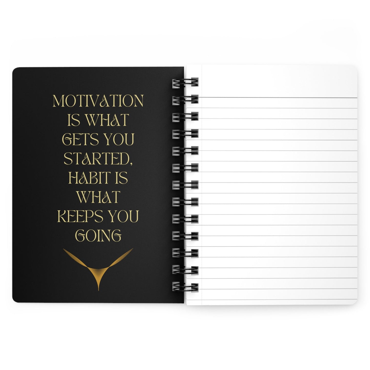Spiral Bound Journal, personalized daily journal, blue gold notebook, everday affirmation notebook, nightly dream journal, everyday diary
