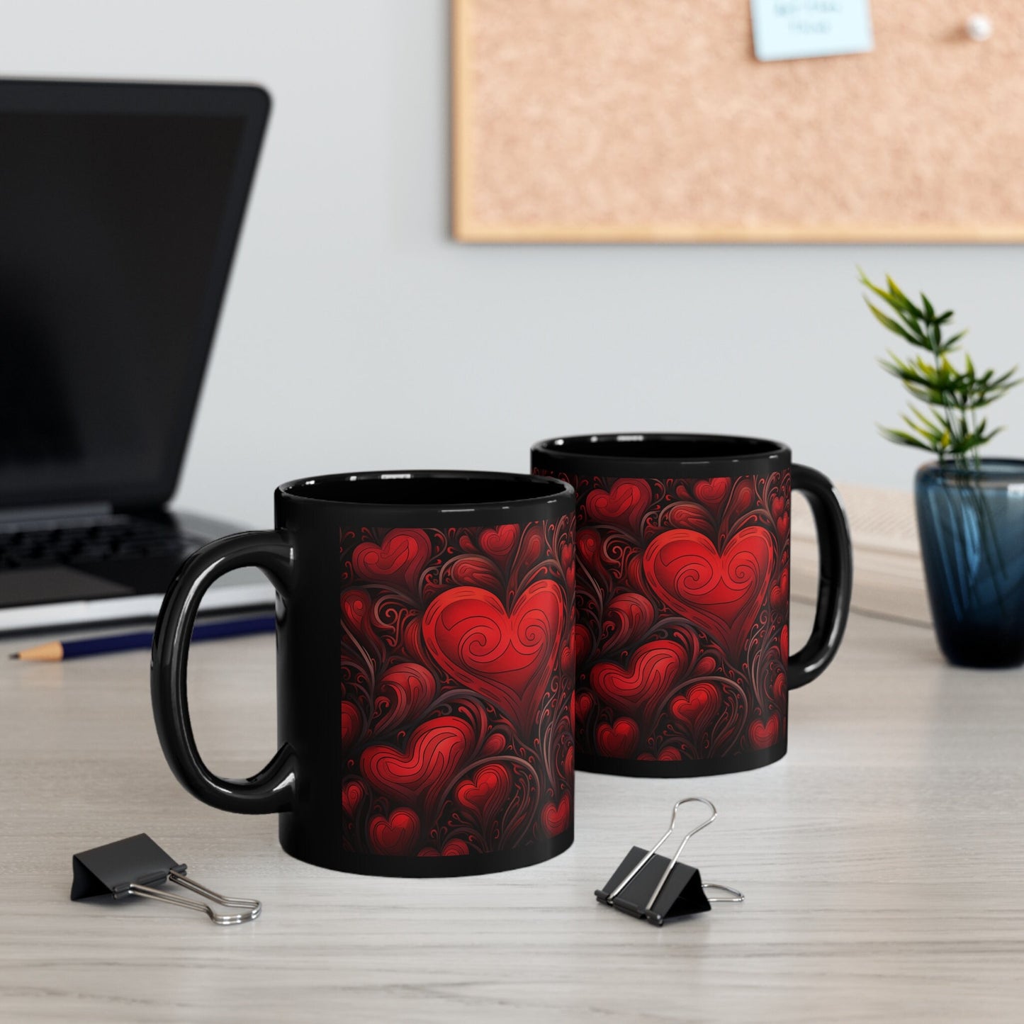 11oz Black Mug, Hot Valentines Mug, Love coffee Mug, Wife Valentines gift, Designed tea mug, Hot water Mug, gift for Lover