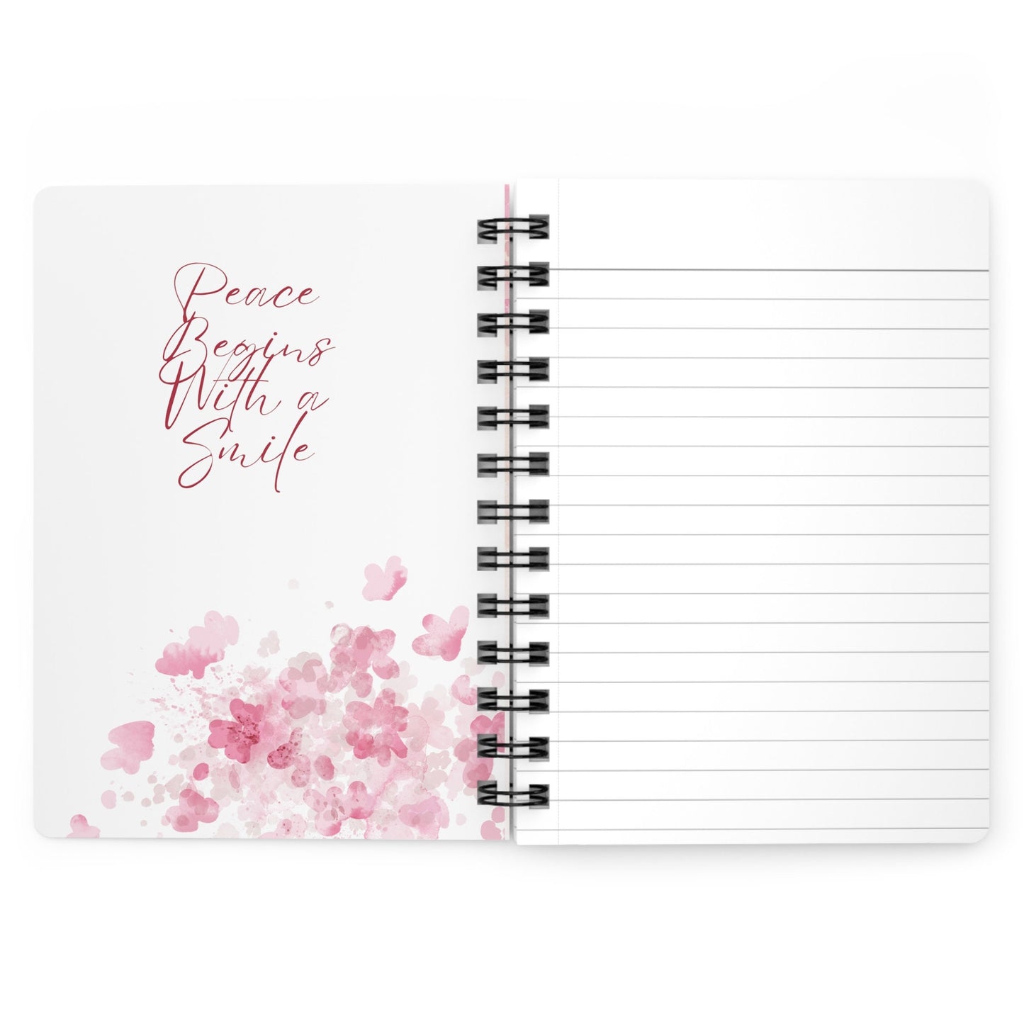 Spiral Bound Journal, pretty pink daily journal, Diary of the Day, Thoughtful writing book, Daily Inspirations, Affirmation Journal