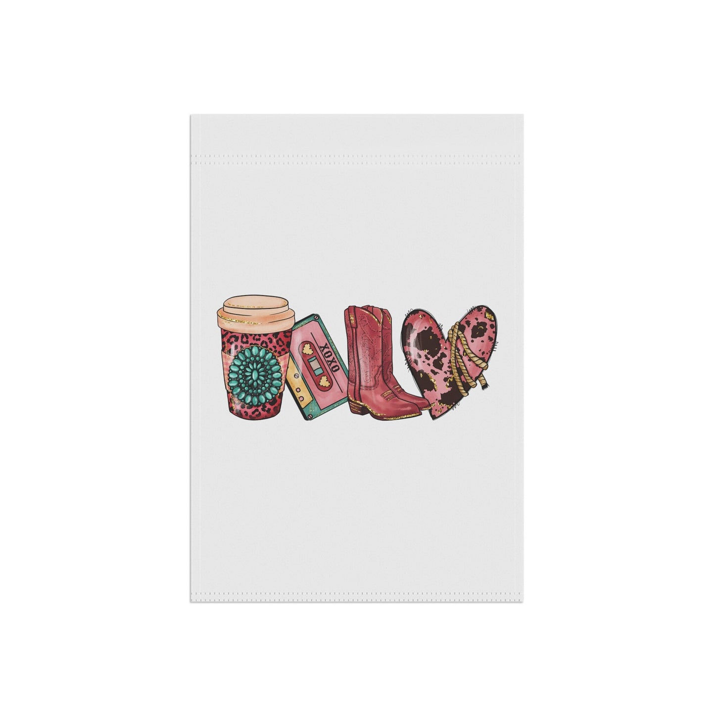 Garden & House Banner, Valentines Day Garden Banner, Festive Design Fabric Banner, Lightweight outdoor banner, Holiday Garden Decor