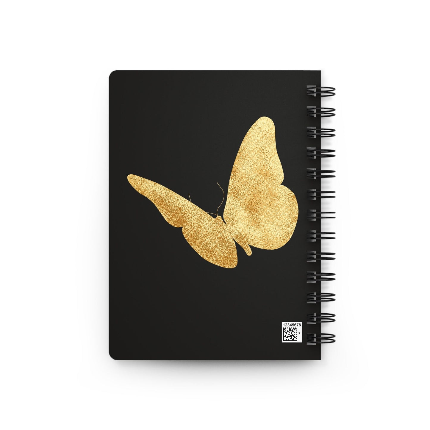 Spiral Bound Journal, black and gold gratitude empowering personal inspirational thoughtful handwriting Notebook