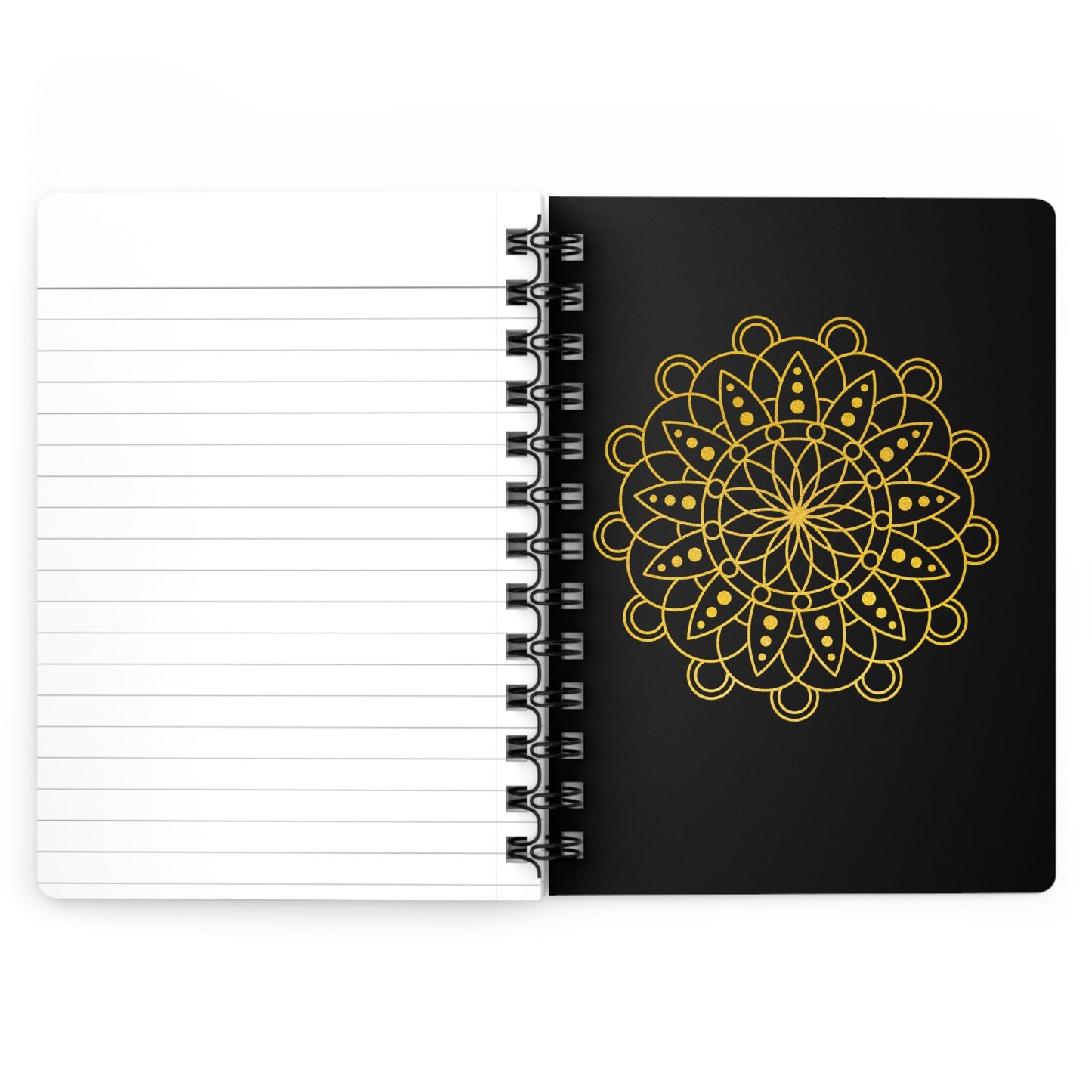 Spiral Bound Journal, black and gold gratitude empowering personal inspirational thoughtful handwriting Notebook