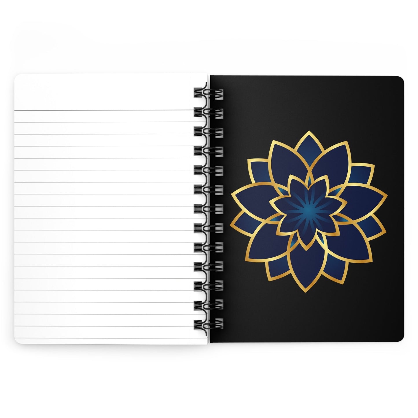 Spiral Bound Journal, personalized daily journal, blue gold notebook, everday affirmation notebook, nightly dream journal, everyday diary