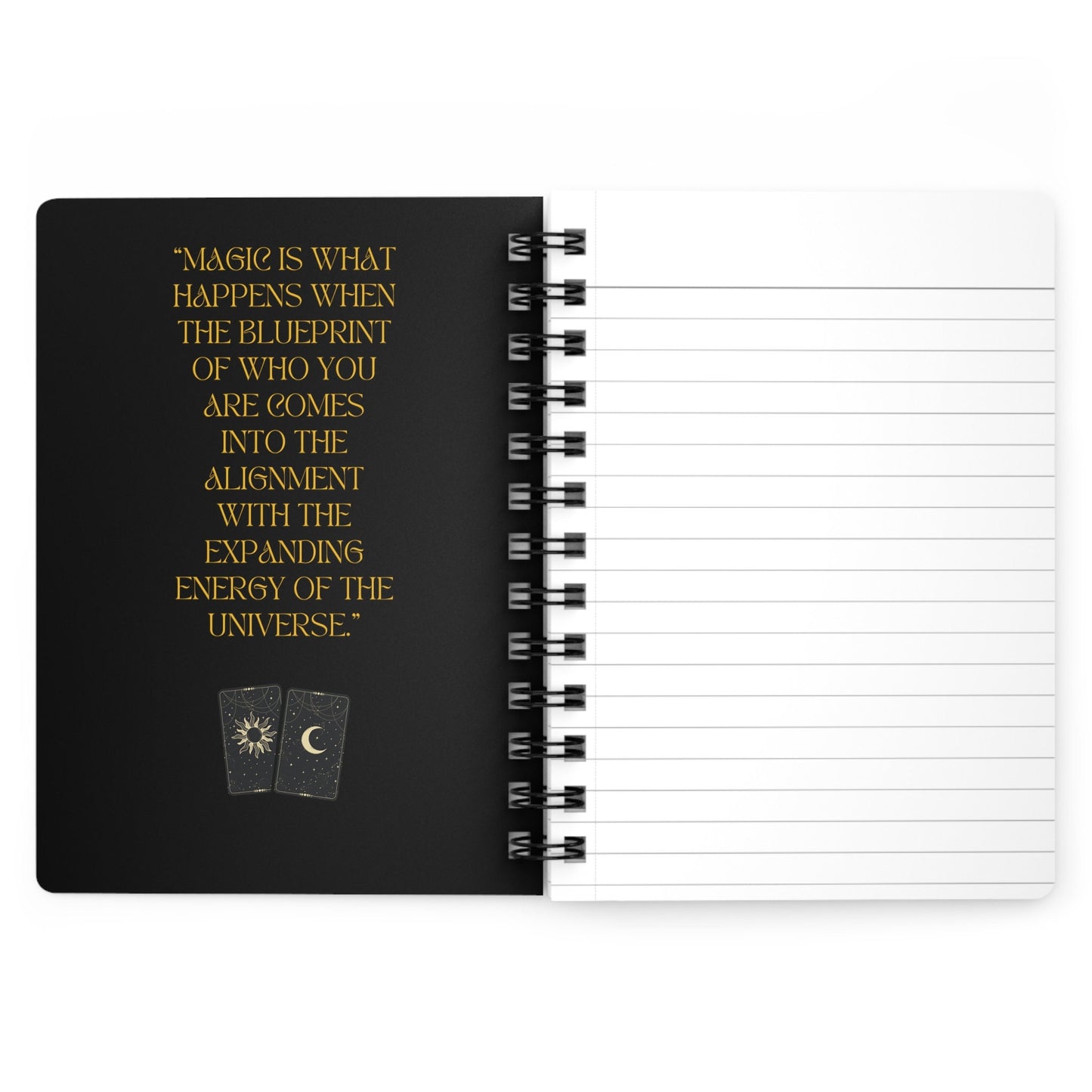 Spiral Bound Journal, Tarot Journal, Daily affirmation journal, SpellBinding Journal, Black Spiral Notebook, witch journal, Recipe book