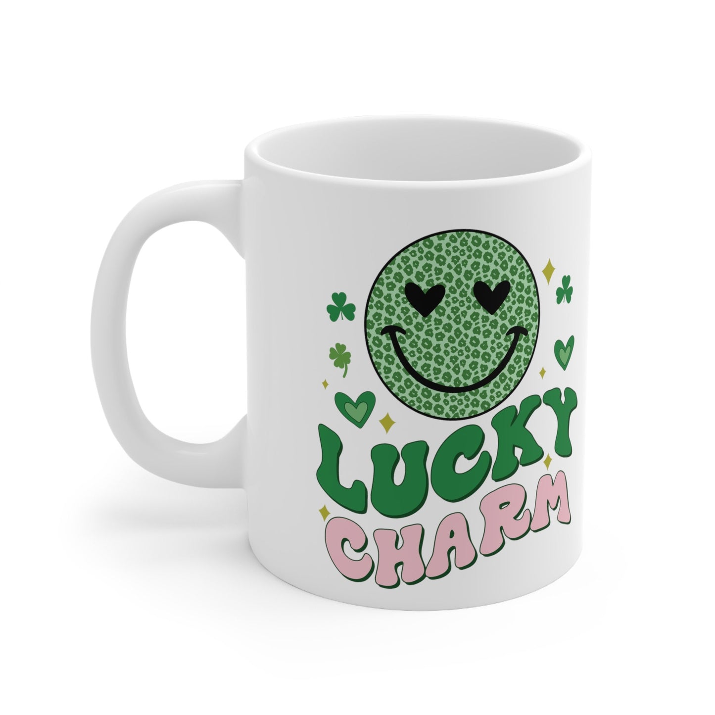 Ceramic Mug 11oz, Lucky charm mug, St. Pattys Day coffee cup, Cute Green Holiday Mug, Special Someone gift, Adorable Novelty tea cup