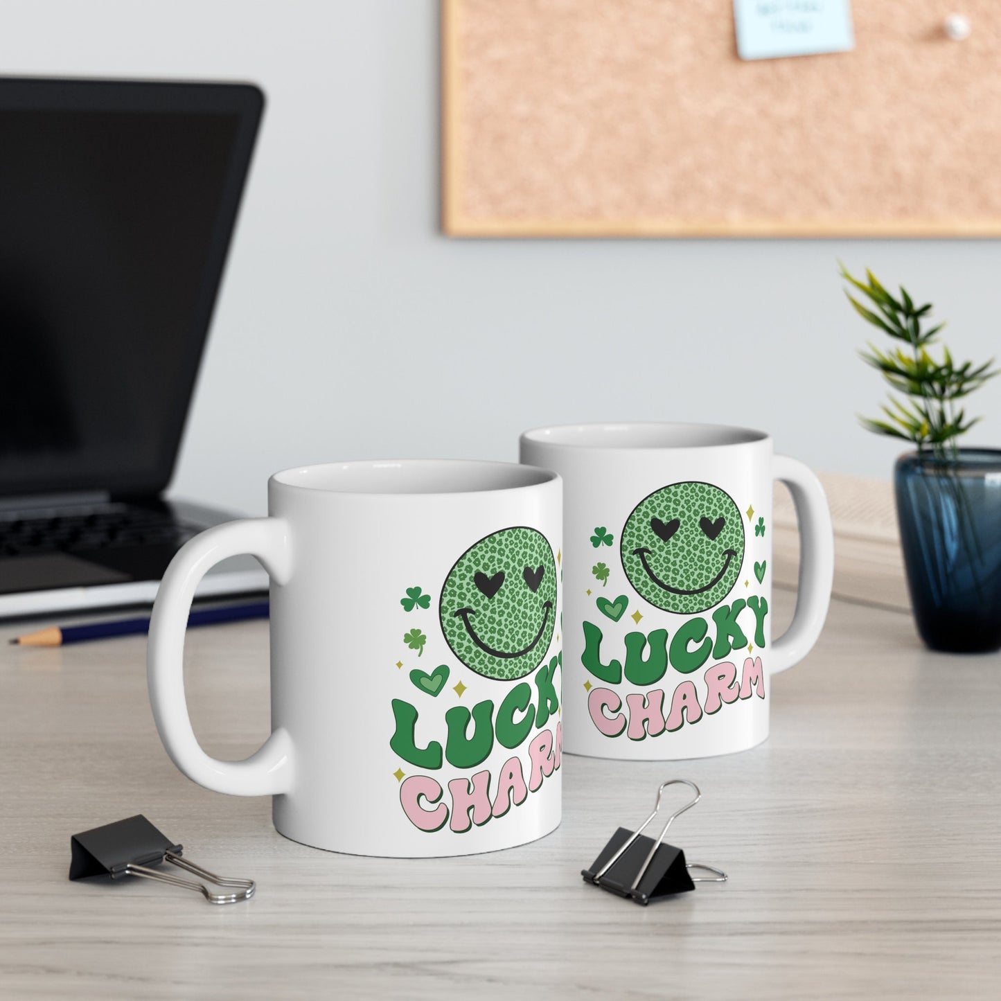 Ceramic Mug 11oz, Lucky charm mug, St. Pattys Day coffee cup, Cute Green Holiday Mug, Special Someone gift, Adorable Novelty tea cup