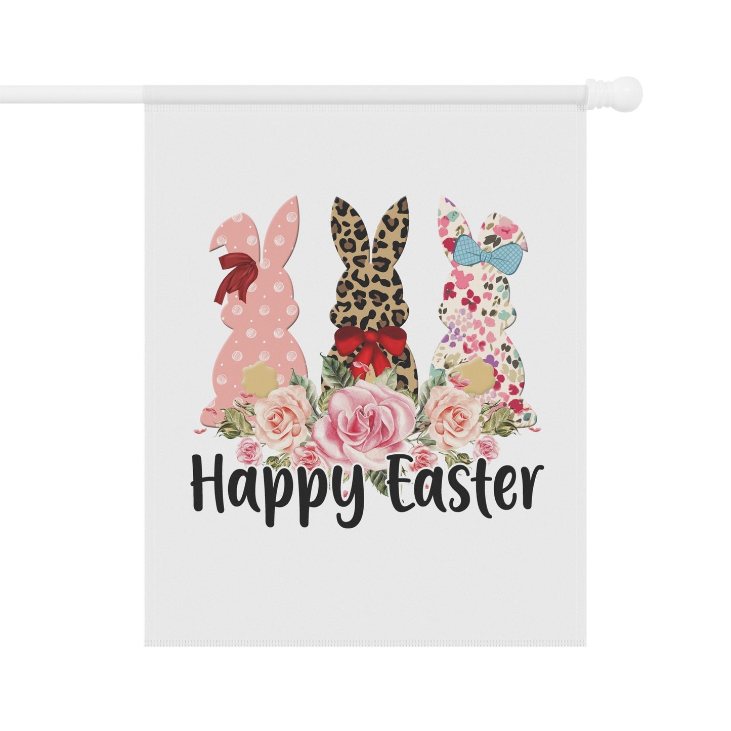 Garden & House Banner, Leopard Print Easter Bunny, Happy Easter Garden Banner, Outside Home Decor, Festive outdoor spring Flag