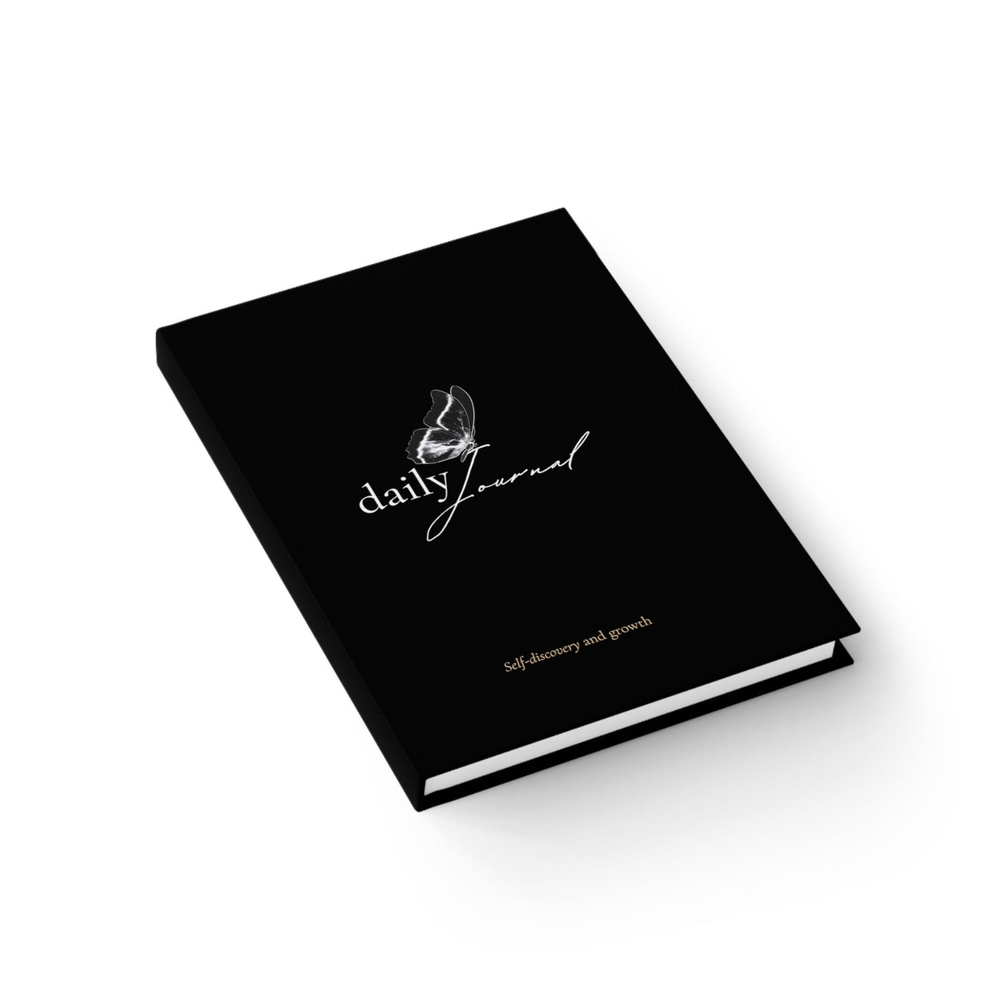 Journal - Ruled Line, Daily Minimalist black and white simple butterfly daily affirmation notebook dream diary for school work and personal