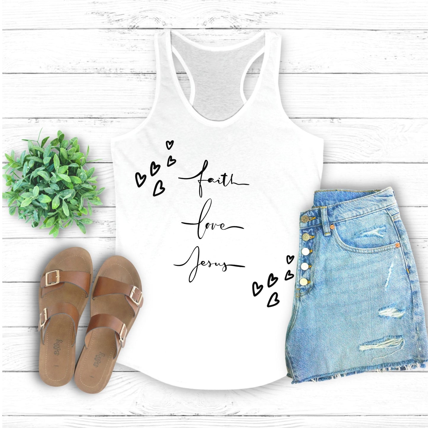 Women's Christian faith positive minimalist empowerment casual beach day everyday wear tank top