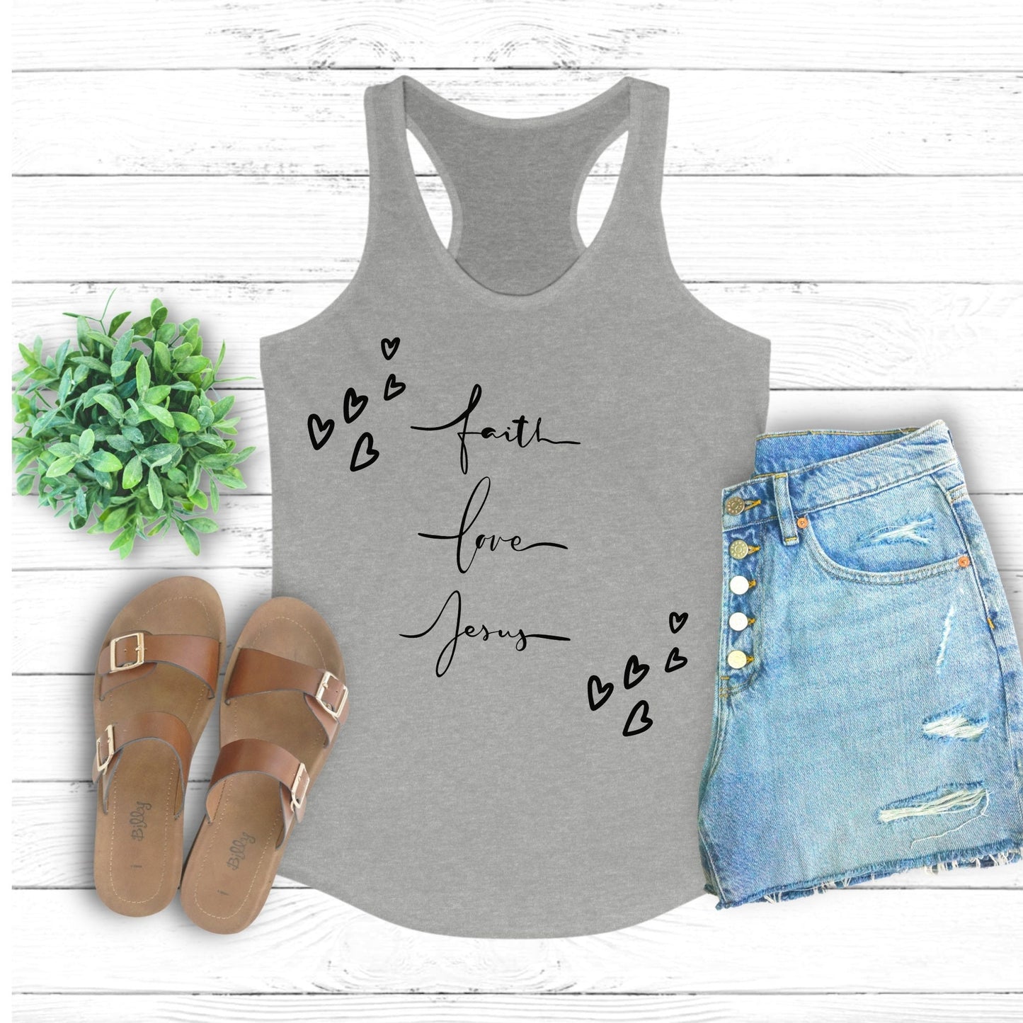 Women's Christian faith positive minimalist empowerment casual beach day everyday wear tank top
