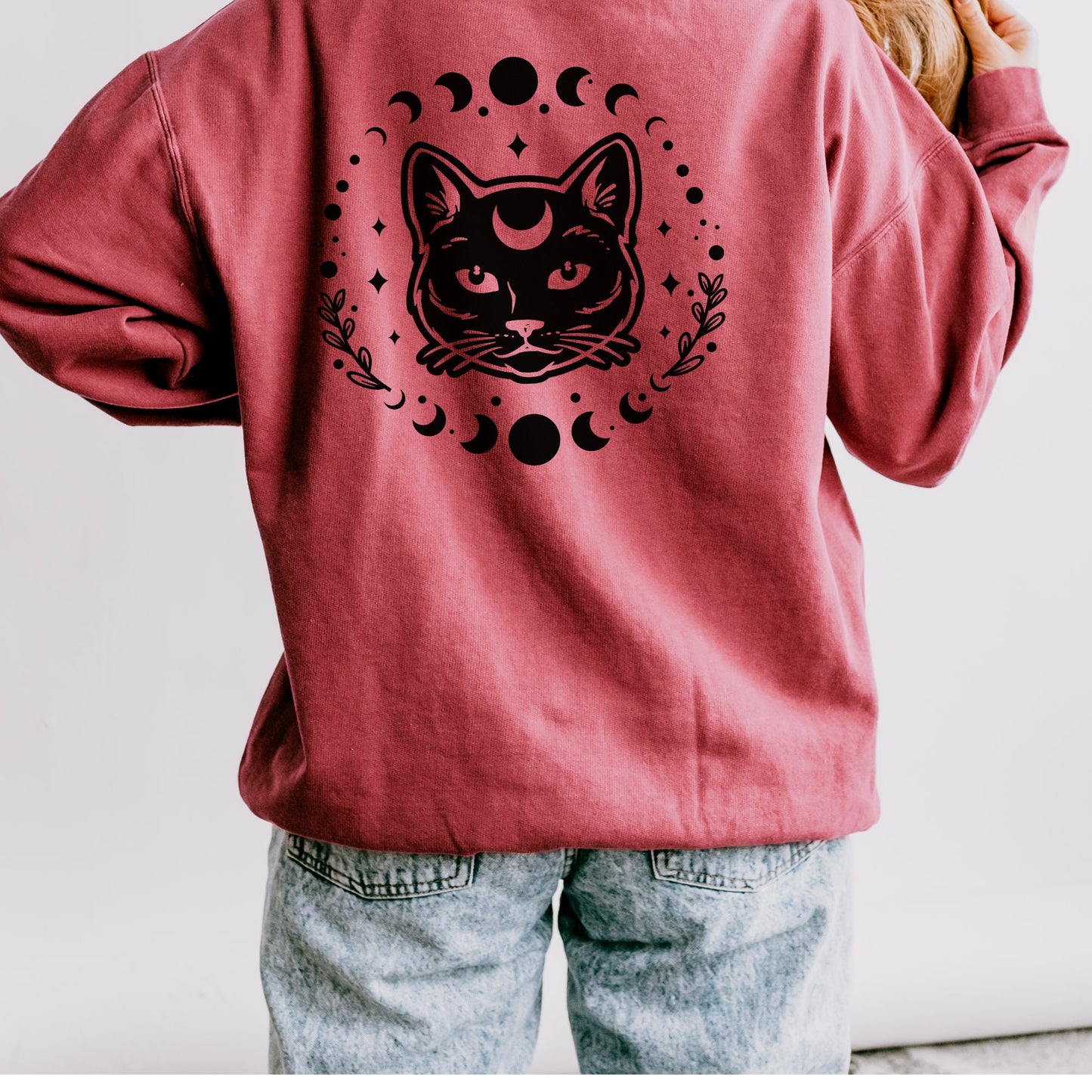 Celestial Lightweight Crewneck Sweatshirt, Mystical Art Long Sleeve Shirt, Psychic Realm Sweatshirt, Women's Pullover Jumper, Cozy Top